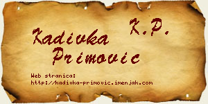 Kadivka Primović vizit kartica